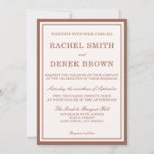 ピンクエレガントの水色フローラモノグラム結婚ズ 招待状 (裏面)