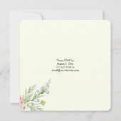 ピンクエレガントの水色紙バラ結婚式 招待状 (裏面)