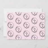 ピンクエレガントの洗礼ベビー写真サンキューカード サンキューカード (裏面)