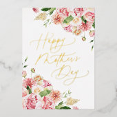 ピンクエレガントの牡丹が母の日を楽しむ 箔シーズンカード (正面)