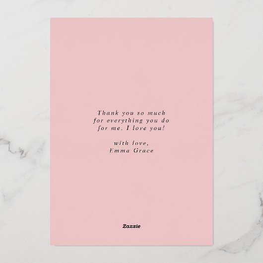 ピンクエレガントの牡丹が母の日を楽しむ 箔シーズンカード (裏面)