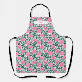 ピンクエレガントの牡丹のパーソナライズされた花 エプロン (正面)