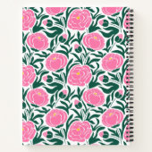 ピンクエレガントの牡丹のパーソナライズされた花 ノートブック (裏面)