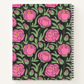 ピンクエレガントの牡丹のパーソナライズされた花 ノートブック (裏面)