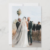 ピンクエレガントの牡丹の写真結婚の 招待状 (裏面)