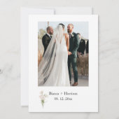 ピンクエレガントの牡丹の写真 セーブザデート (裏面)