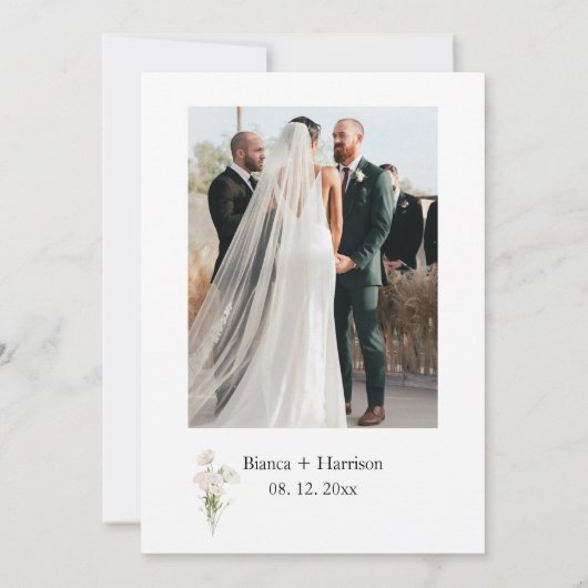 ピンクエレガントの牡丹の写真 セーブザデート (裏面)