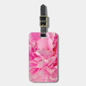 ピンクエレガントの牡丹の写真 – パーソナライズされた ラゲッジタグ (正面縦)