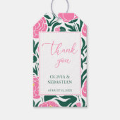 ピンクエレガントの牡丹の花結婚の皆様 ギフトタグ (正面)