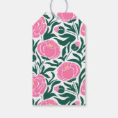 ピンクエレガントの牡丹の花結婚の皆様 ギフトタグ (裏面)