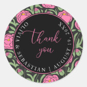 ピンクエレガントの牡丹の花結婚の皆様 ラウンドシール (正面)