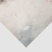 ピンクエレガントの牡丹を持つヴィンテージブロンドの少女 薄葉紙 (詳細)