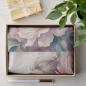 ピンクエレガントの牡丹を持つヴィンテージブロンドの少女 薄葉紙 (ギフト)