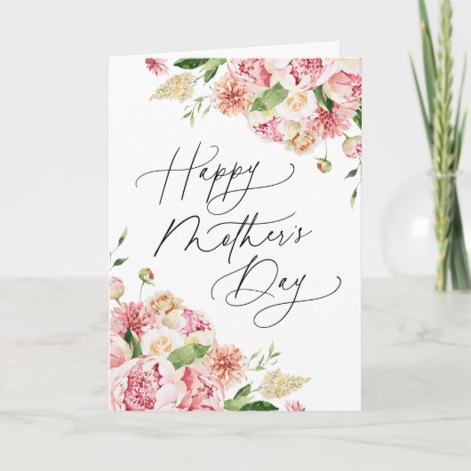 ピンクエレガントの牡丹フォトマザーズデイ シーズンカード (正面)