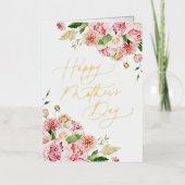 ピンクエレガントの牡丹フォトマザーズデイ 箔シーズンカード (正面)