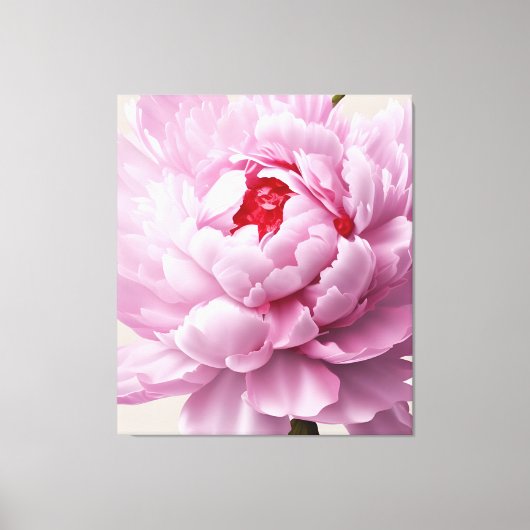 ピンクエレガントの牡丹フローラデジタル写真 キャンバスプリント (正面)