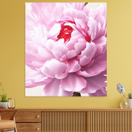 ピンクエレガントの牡丹フローラデジタル写真 キャンバスプリント (インサイチュ (リビング))