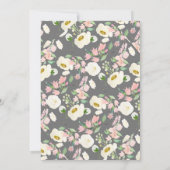 ピンクエレガントの牡丹フローラ誕生日ティーインベイション 招待状 (裏面)