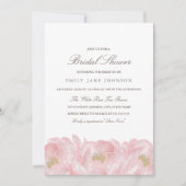 ピンクエレガントの牡丹ブライダルシャワー招待 招待状 (正面)