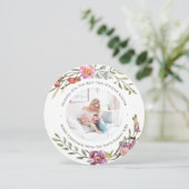 ピンクエレガントの牡丹モダンスクリプト水色フローラ シーズンカード (スタンド正面)