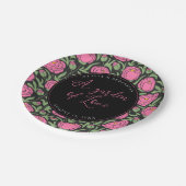 ピンクエレガントの牡丹結婚の花 ペーパープレート (アングル)