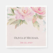 ピンクエレガントの牡丹結婚水色のナプキン スタンダードランチョンナプキン (正面)