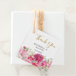 ピンクエレガントの牡丹花模様ありがとう フェイバータグ