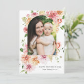 ピンクエレガントの牡丹2 Photo Mother's Day シーズンカード (スタンド正面)