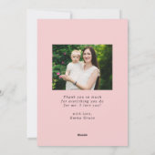 ピンクエレガントの牡丹2 Photo Mother's Day シーズンカード (裏面)