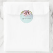 ピンクエレガントの牡丹、糸灯招待されました ラウンドシール (バッグ)