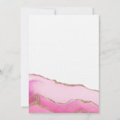 ピンクエレガントの瑪瑙の石の金ゴールドインレ結婚ーズ 招待状 (裏面)