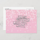 ピンクエレガントの甘い16誕生日日付を保存 案内ポストカード (正面/裏面)