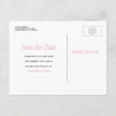 ピンクエレガントの甘い16誕生日日付を保存 案内ポストカード (裏面)