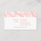 ピンクエレガントの白い書道名シグネチャーシック 名刺 (裏面)