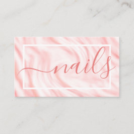 ピンクエレガントの白い書道名シグネチャーシック 名刺