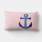 ピンクエレガントの白ストライプ色いかり ランバークッション (裏面)