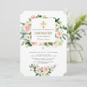 ピンクエレガントの白フローラクロスの確認 招待状 (スタンド正面)