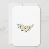 ピンクエレガントの白フローラクロスの確認 招待状 (裏面)