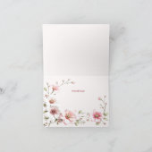 ピンクエレガントの白フローラサンキューカード サンキューカード (内部)