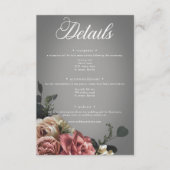 ピンクエレガントの白フローラバラグレ結婚イ エンクロージャーカード (正面)