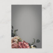 ピンクエレガントの白フローラバラグレ結婚イ エンクロージャーカード (裏面)