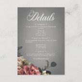 ピンクエレガントの白フローラバラグレ結婚イ エンクロージャーカード (正面)