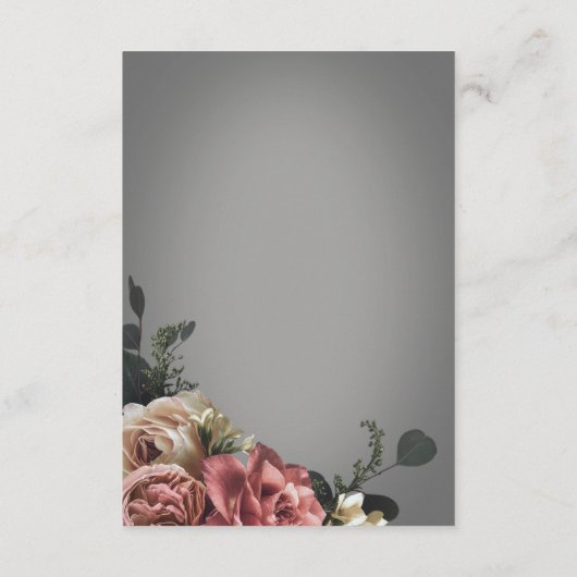 ピンクエレガントの白フローラバラグレ結婚イ エンクロージャーカード (裏面)