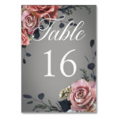 ピンクエレガントの白フローラバラグレ結婚イ テーブルナンバー (裏面)