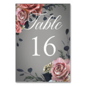 ピンクエレガントの白フローラバラグレ結婚イ テーブルナンバー (正面)