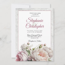 ピンクエレガントの白フローラ牡丹結婚ズ