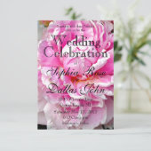 ピンクエレガントの白フローラ花牡丹 招待状 (スタンド正面)