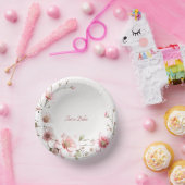 ピンクエレガントの白フローラ ペーパーボウル (パーティー)