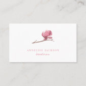 ピンクエレガントの白美しいサロン 名刺 (正面)