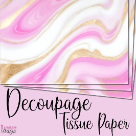 ピンクエレガントの白金ゴールドグリッター大理石の渦巻き 薄葉紙